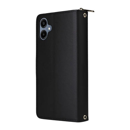 R20 For Samsung Galaxy A06 Case Zipper Pocket PU Leather Cover with 9 Card Slots