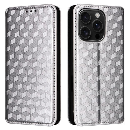 For iPhone 16 Pro Max Wallet Case Rhombus Imprinted Leather Phone Cover
