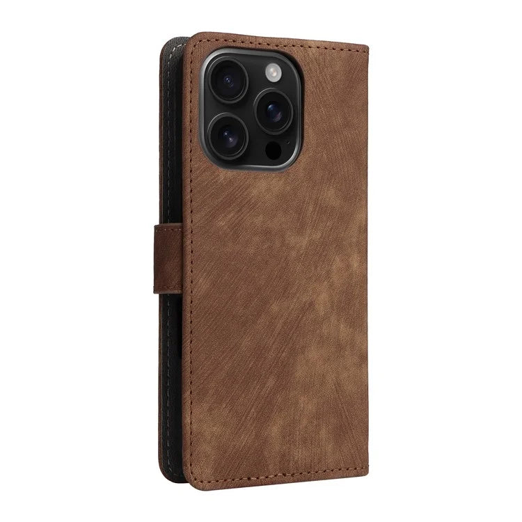 For iPhone 16 Pro Max Wallet Case RFID Blocking PU Leather Cover Stand View