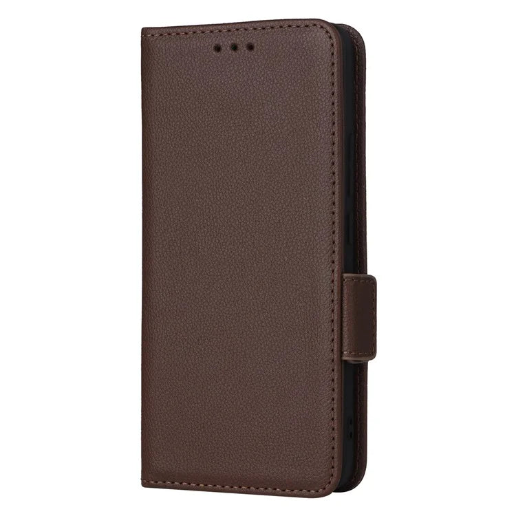 For iPhone 16 Pro Case Litchi Texture PU Leather Wallet Flip Phone Cover