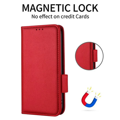 For iPhone 16 Pro Case Litchi Texture PU Leather Wallet Flip Phone Cover