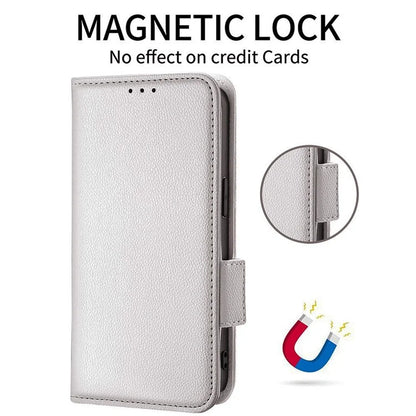 For iPhone 16 Pro Case Litchi Texture PU Leather Wallet Flip Phone Cover