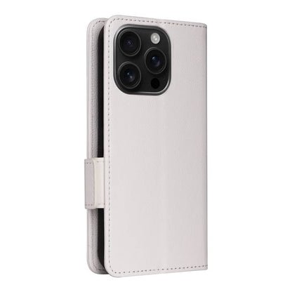 For iPhone 16 Pro Case Litchi Texture PU Leather Wallet Flip Phone Cover