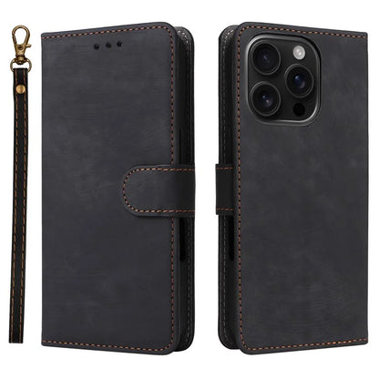 For iPhone 16 Pro Wallet Case RFID Blocking PU Leather Cover Stand View