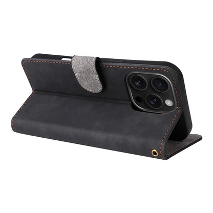 For iPhone 16 Pro Wallet Case RFID Blocking PU Leather Cover Stand View