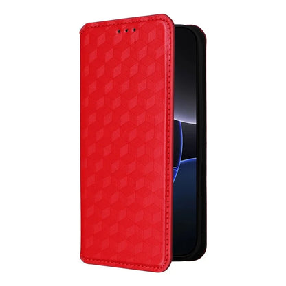 For iPhone 16 Pro Wallet Case Rhombus Imprinted Leather Phone Cover