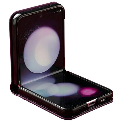 LC.IMEEKE L1 for Samsung Galaxy Z Flip3 5G Case Leather+PC Phone Cover with Straps Card Slots