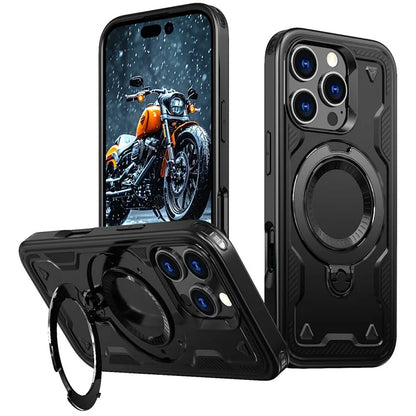 For iPhone 16 Pro Max Case Compatible with MagSafe Military Protection PC+TPU Kickstand Phone Cover