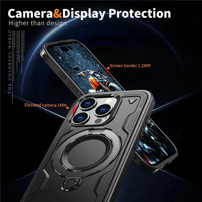 For iPhone 16 Pro Max Case Compatible with MagSafe Military Protection PC+TPU Kickstand Phone Cover