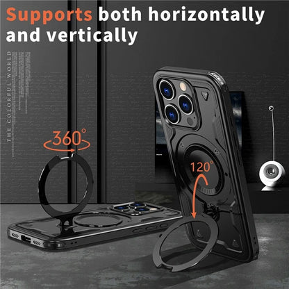For iPhone 16 Pro Max Case Compatible with MagSafe Military Protection PC+TPU Kickstand Phone Cover