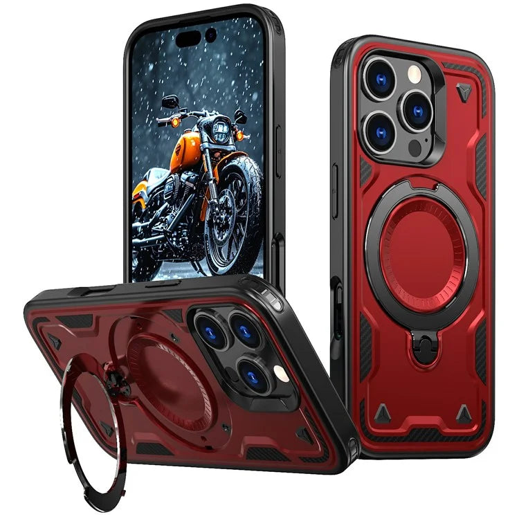 For iPhone 16 Pro Max Case Compatible with MagSafe Military Protection PC+TPU Kickstand Phone Cover
