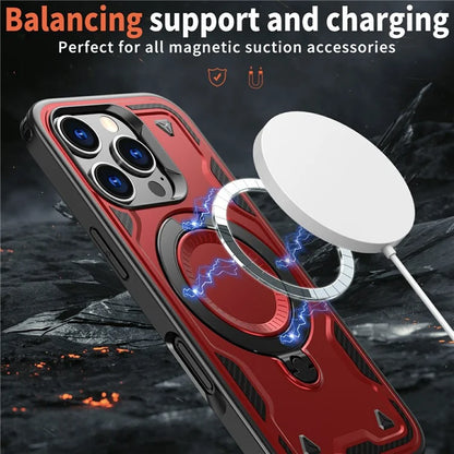 For iPhone 16 Pro Max Case Compatible with MagSafe Military Protection PC+TPU Kickstand Phone Cover