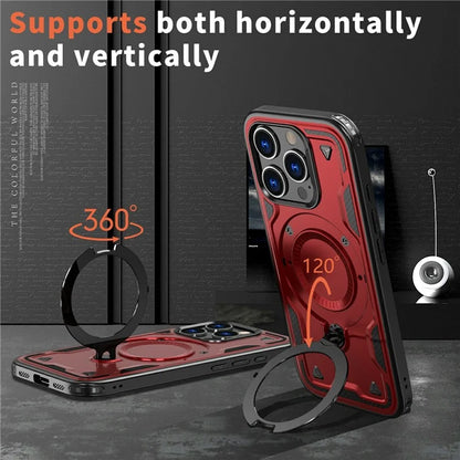 For iPhone 16 Pro Max Case Compatible with MagSafe Military Protection PC+TPU Kickstand Phone Cover