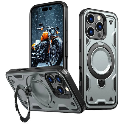 For iPhone 16 Pro Max Case Compatible with MagSafe Military Protection PC+TPU Kickstand Phone Cover