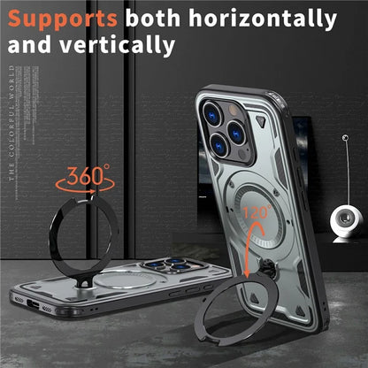 For iPhone 16 Pro Max Case Compatible with MagSafe Military Protection PC+TPU Kickstand Phone Cover
