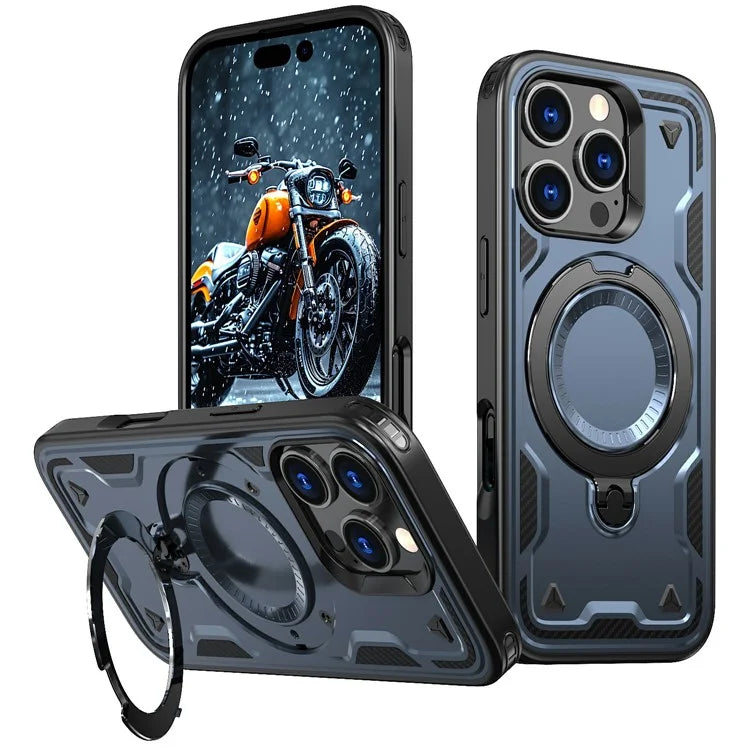 For iPhone 16 Pro Max Case Compatible with MagSafe Military Protection PC+TPU Kickstand Phone Cover