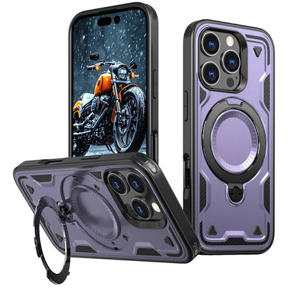 For iPhone 16 Pro Max Case Compatible with MagSafe Military Protection PC+TPU Kickstand Phone Cover