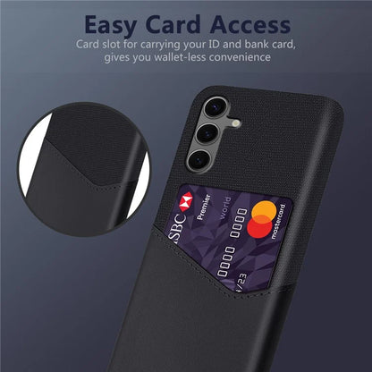For Samsung Galaxy S24 FE Case Cloth Texture PU Leather Hard PC Card Slot Phone Cover