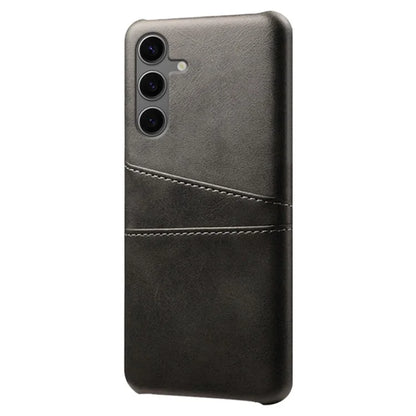 For Samsung Galaxy S24 FE Case Dual Card Slots PU Leather + Hard PC Phone Cover