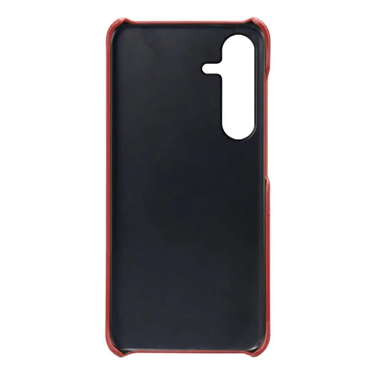 For Samsung Galaxy S24 FE Case Dual Card Slots PU Leather + Hard PC Phone Cover