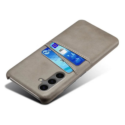 For Samsung Galaxy S24 FE Case Dual Card Slots PU Leather + Hard PC Phone Cover