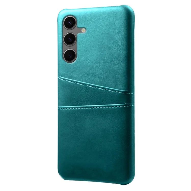 For Samsung Galaxy S24 FE Case Dual Card Slots PU Leather + Hard PC Phone Cover