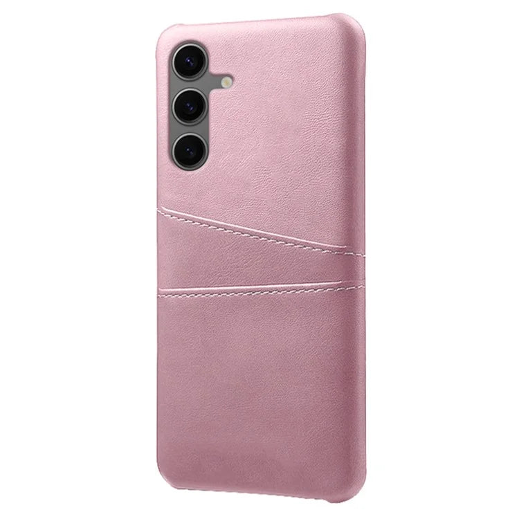For Samsung Galaxy S24 FE Case Dual Card Slots PU Leather + Hard PC Phone Cover