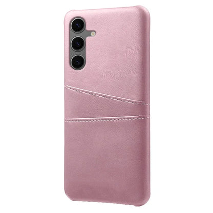For Samsung Galaxy S24 FE Case Dual Card Slots PU Leather + Hard PC Phone Cover