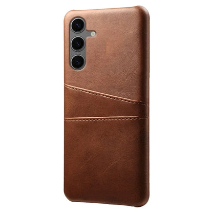 For Samsung Galaxy S24 FE Case Dual Card Slots PU Leather + Hard PC Phone Cover
