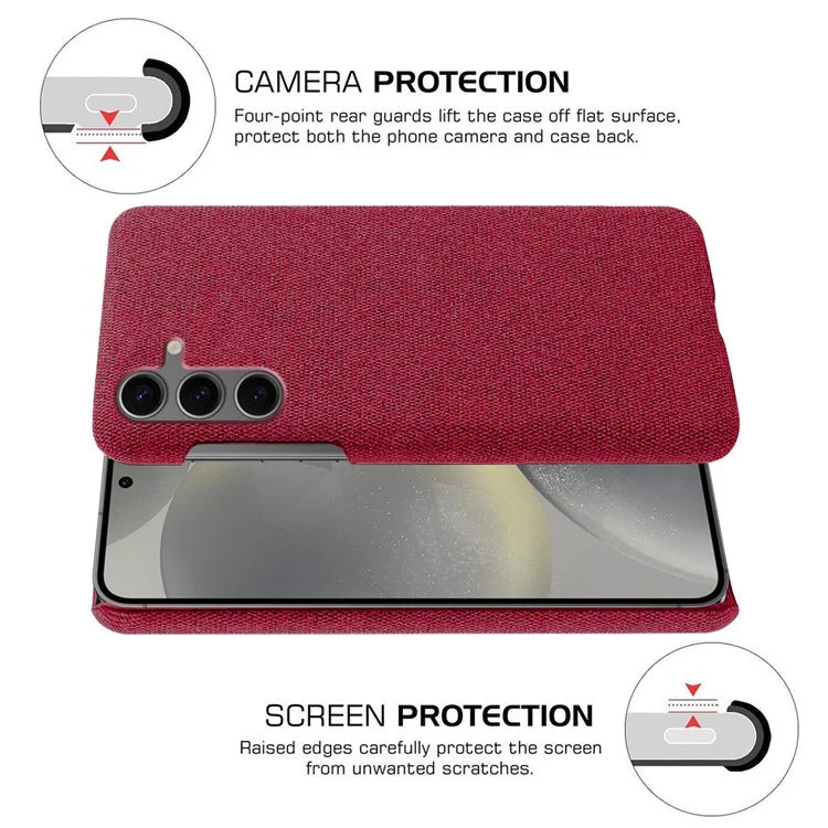 For Samsung Galaxy S24 FE Case Cloth Texture Anti-Scratch Protective PC Phone Cover