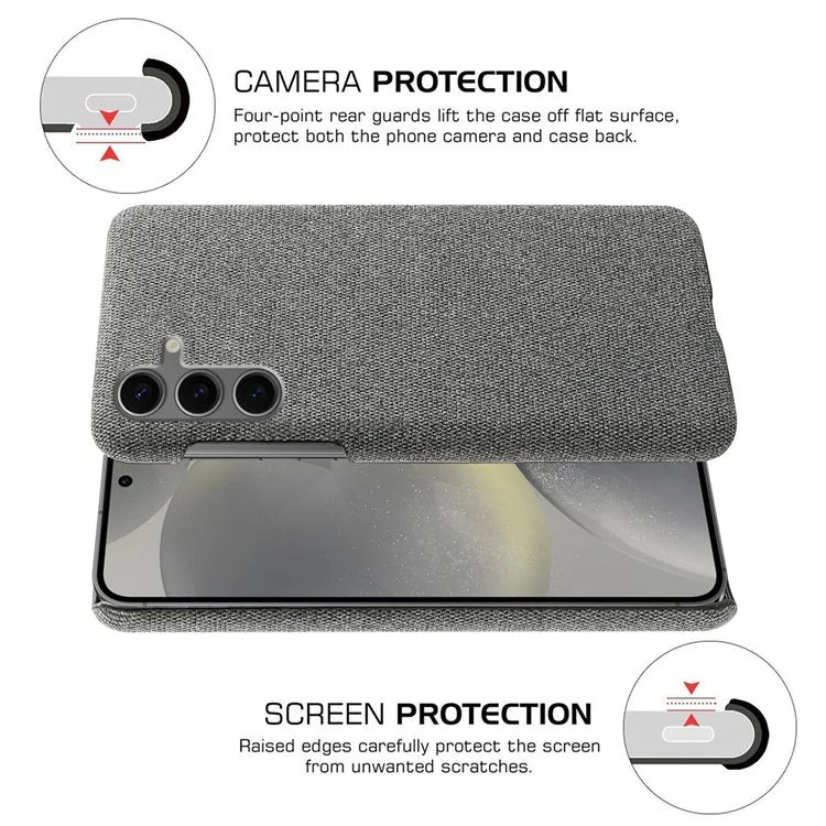 For Samsung Galaxy S24 FE Case Cloth Texture Anti-Scratch Protective PC Phone Cover