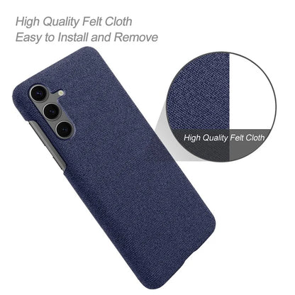 For Samsung Galaxy S24 FE Case Cloth Texture Anti-Scratch Protective PC Phone Cover