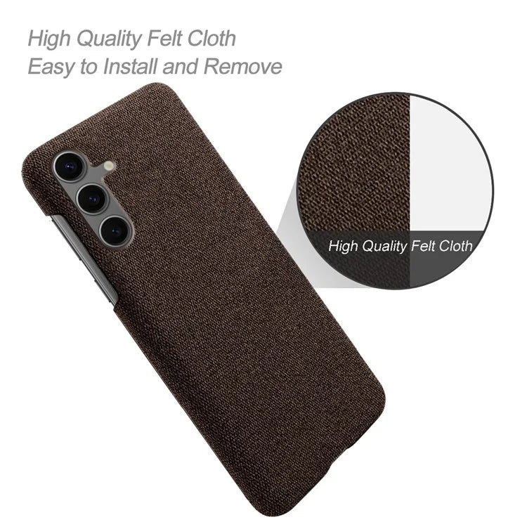 For Samsung Galaxy S24 FE Case Cloth Texture Anti-Scratch Protective PC Phone Cover
