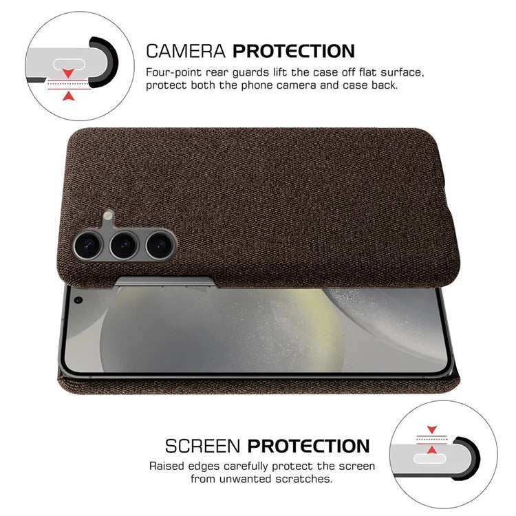 For Samsung Galaxy S24 FE Case Cloth Texture Anti-Scratch Protective PC Phone Cover