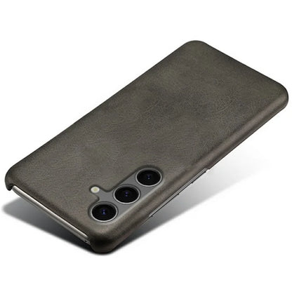 For Samsung Galaxy S24 FE 5G Case Calf Texture PU Leather Hard PC Protective Phone Cover