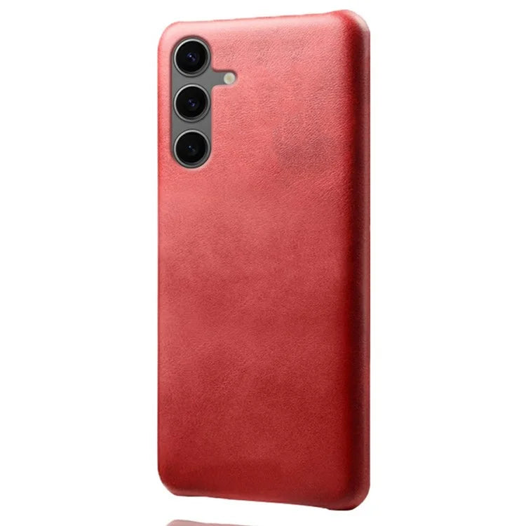 For Samsung Galaxy S24 FE 5G Case Calf Texture PU Leather Hard PC Protective Phone Cover