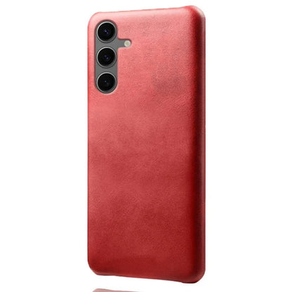 For Samsung Galaxy S24 FE 5G Case Calf Texture PU Leather Hard PC Protective Phone Cover