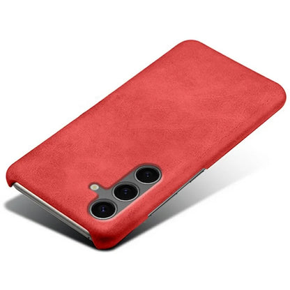 For Samsung Galaxy S24 FE 5G Case Calf Texture PU Leather Hard PC Protective Phone Cover