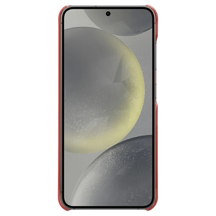 For Samsung Galaxy S24 FE 5G Case Calf Texture PU Leather Hard PC Protective Phone Cover