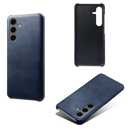 For Samsung Galaxy S24 FE 5G Case Calf Texture PU Leather Hard PC Protective Phone Cover