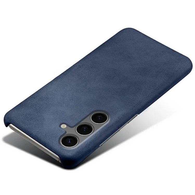 For Samsung Galaxy S24 FE 5G Case Calf Texture PU Leather Hard PC Protective Phone Cover