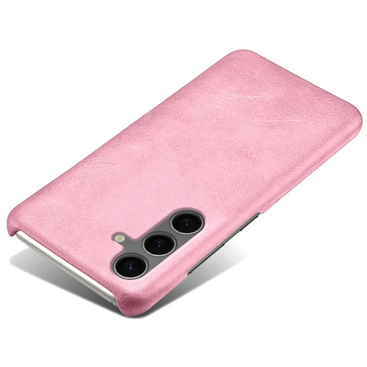 For Samsung Galaxy S24 FE 5G Case Calf Texture PU Leather Hard PC Protective Phone Cover