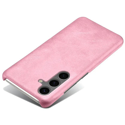 For Samsung Galaxy S24 FE 5G Case Calf Texture PU Leather Hard PC Protective Phone Cover