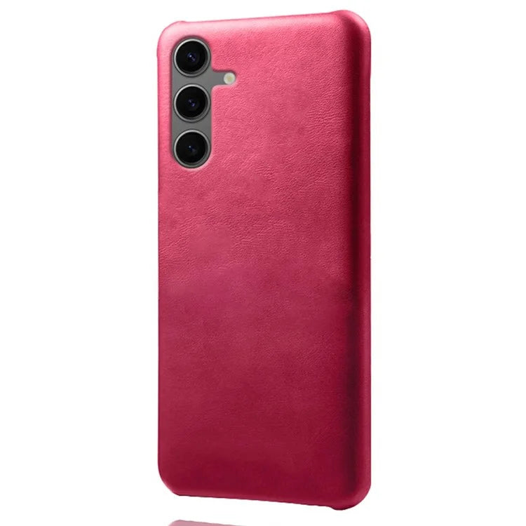 For Samsung Galaxy S24 FE 5G Case Calf Texture PU Leather Hard PC Protective Phone Cover