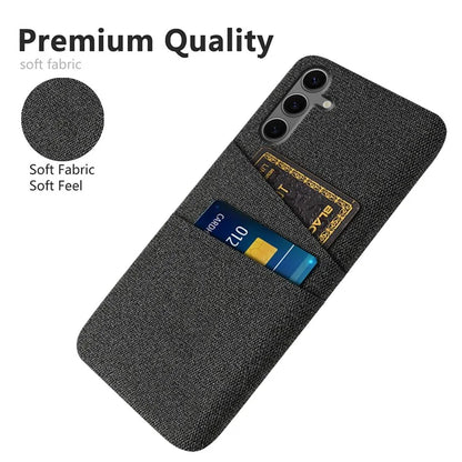 For Samsung Galaxy S24 FE Case Cloth + Hard PC Phone Cover with Dual Card Slots