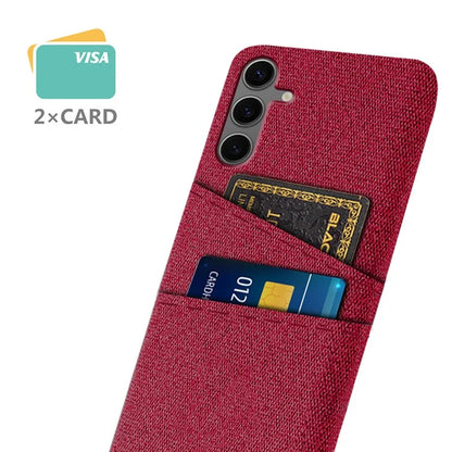 For Samsung Galaxy S24 FE Case Cloth + Hard PC Phone Cover with Dual Card Slots