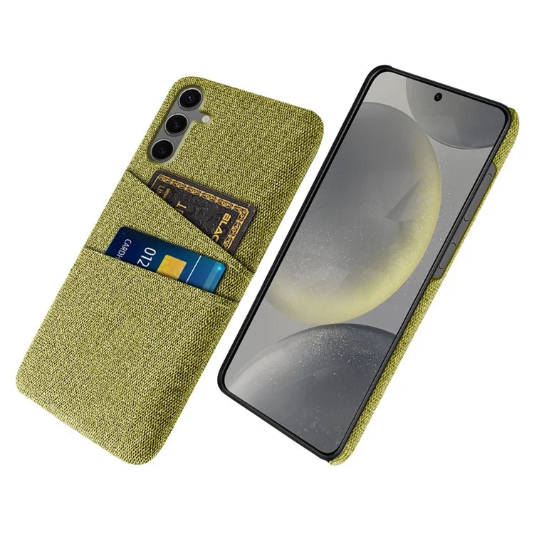 For Samsung Galaxy S24 FE Case Cloth + Hard PC Phone Cover with Dual Card Slots
