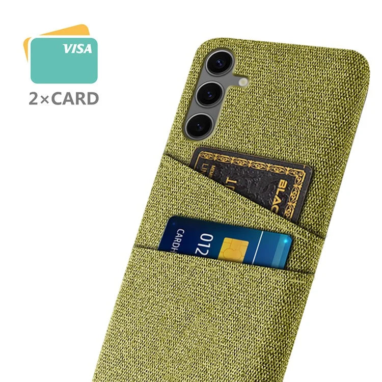 For Samsung Galaxy S24 FE Case Cloth + Hard PC Phone Cover with Dual Card Slots