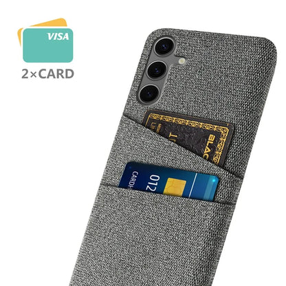 For Samsung Galaxy S24 FE Case Cloth + Hard PC Phone Cover with Dual Card Slots
