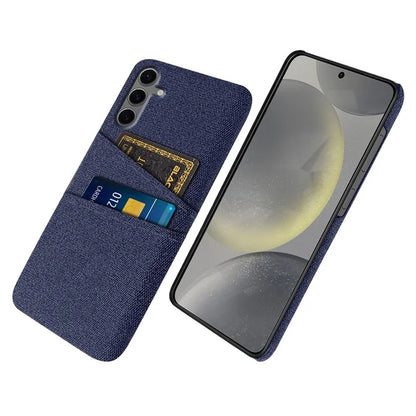 For Samsung Galaxy S24 FE Case Cloth + Hard PC Phone Cover with Dual Card Slots